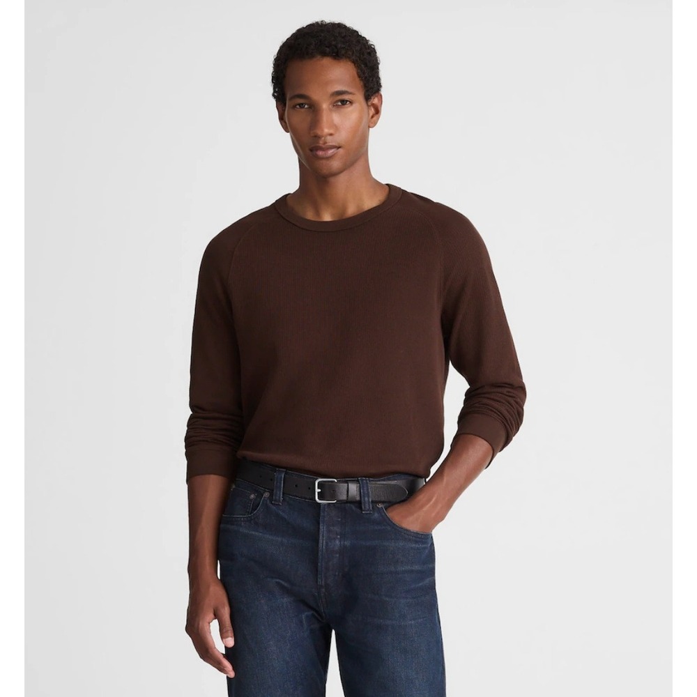 Madewell | NWT Thermal Long-Sleeve Tee in Coffee Bean Brown | Sz M